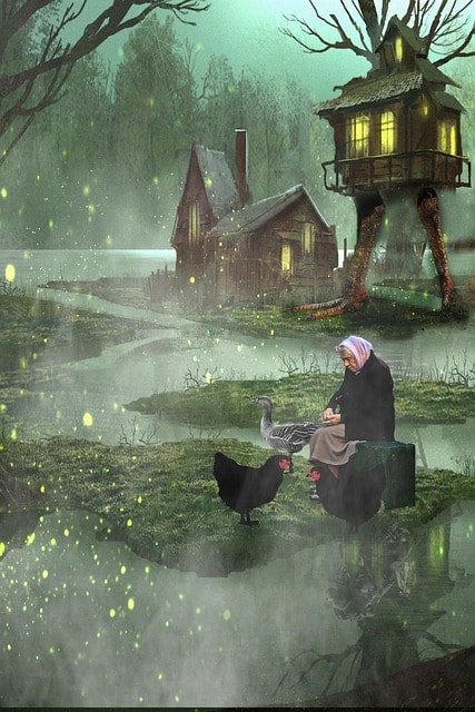 baba yaga, swamp, russia, folklore, night, spooky, green night, baba yaga, baba yaga, baba yaga, baba yaga, baba yaga